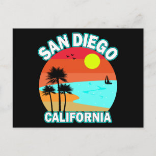 San Diego California Vintage Kerstmatrozen Briefkaart