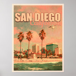 San Diego California Vintage Souvenirs jaren 1950 Poster