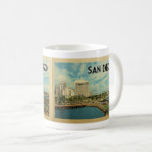 San Diego California Vintage Travel Koffiemok (Voorkant rechts)
