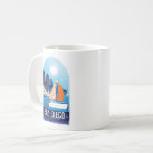 San Diego California Vintage Travel Koffiemok (Voorkant links)