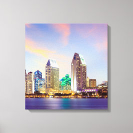 San Diego California Wrapped Canvas 16.80 x 17.50"