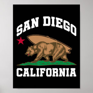 San Diego Californië Beer Surfen Surfer  Poster
