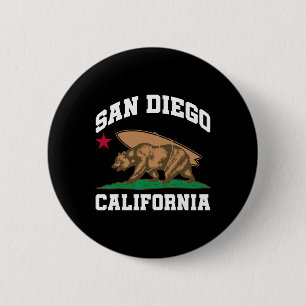 San Diego Californië Beer Surfen Surfer Ronde Button 5,7 Cm