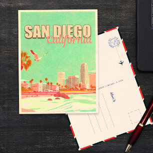 San Diego Californië Binnenstad Souvenirs 1950s Briefkaart