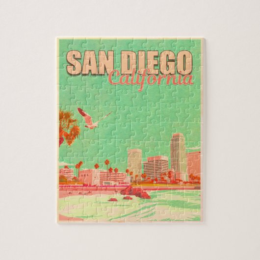 San Diego Californië Binnenstad Souvenirs 1950s Legpuzzel (Verticaal)