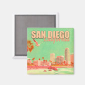 San Diego Californië Binnenstad Souvenirs 1950s Magneet (Voorkant / Achterkant)