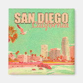 San Diego Californië Binnenstad Souvenirs 1950s Magneet (Voorkant)