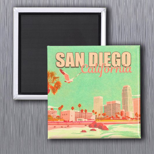 San Diego Californië Binnenstad Souvenirs 1950s Magneet