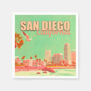 San Diego Californië Binnenstad Souvenirs 1950s Servet
