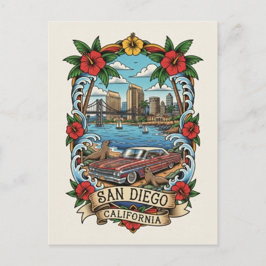 San Diego Californië Briefkaart (Voorkant)