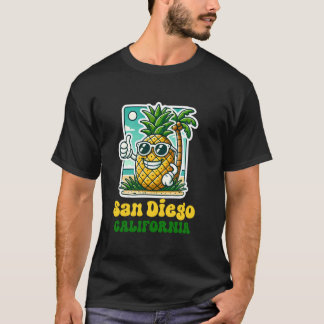 San Diego Californië CA Schattig Strand Ananas Dui T-shirt