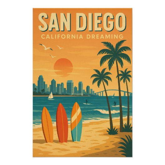 San Diego - Californië Dromen Perfect Poster (Voorkant)
