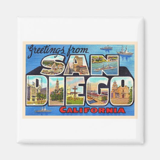 San Diego Californië groot Briefkaart Magneet (Voorkant)