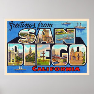 San Diego Californië  groot Briefkaart Poster