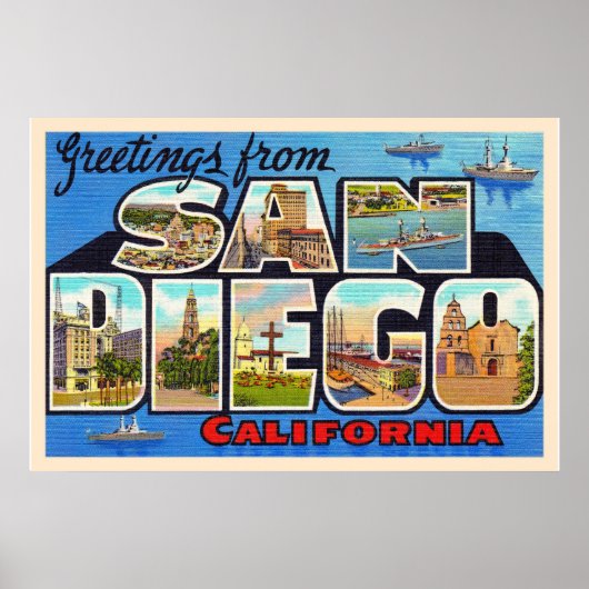 San Diego Californië  groot Briefkaart Poster (Voorkant)