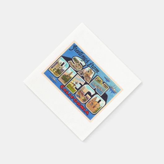 San Diego Californië  groot Briefkaart Servet (Hoek)