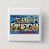 San Diego Californië  groot Briefkaart Vierkante Button 5,1 Cm (Voorkant)