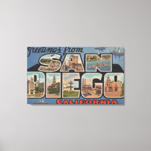 San Diego, Californië - Grote Schrijfscènes 2 Canvas Afdruk