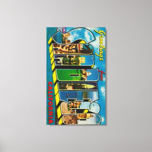 San Diego, Californië - Grote Schrijfscènes Canvas Afdruk (Voorkant)