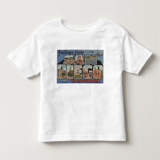 San Diego, Californië - Grote Schrijfscènes Kinder Shirts (Voorkant)