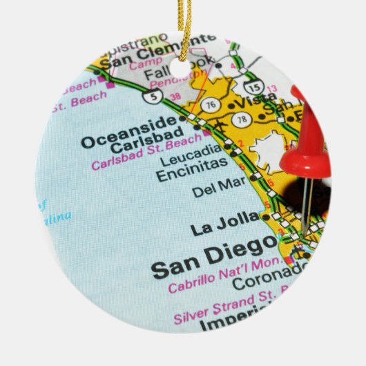 San Diego, Californië Keramisch Ornament (Voorkant)