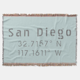San Diego, Californië lengte- en breedtegraad Deken