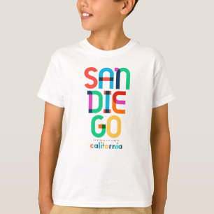 San Diego Californië Mid Century, Pop Art, T-shirt