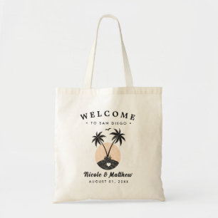 San Diego Californië Minimalistische palmbomen bru Tote Bag