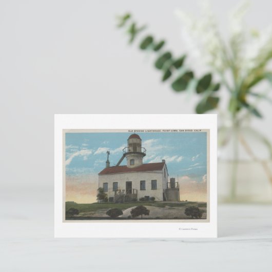 San Diego, Californië - oude Spaanse vuurtoren Briefkaart (Staand voorkant)