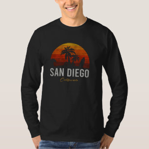 San Diego Californië Retro Surfer Beach T-shirt