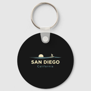 San Diego Californië Retro Surfplanken Surfen Zome Sleutelhanger