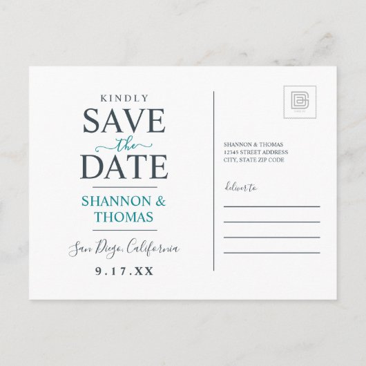 San Diego, Californië | Save the date Uitnodiging Briefkaart (Achterkant)