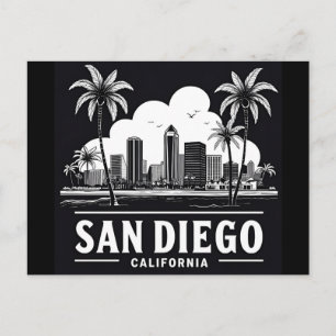 San Diego Californië Silhouet Briefkaart