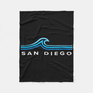 San Diego Californië Souvenir Golven Vintage Heren Fleece Deken