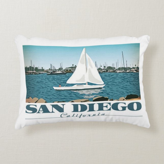 San Diego, Californië, Spaans landingkantoor Decoratief Kussen (Voorkant)