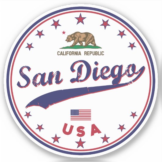 San Diego, Californië Sticker (Voorkant)