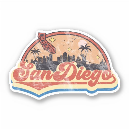 San Diego, Californië Sticker (Voorkant)