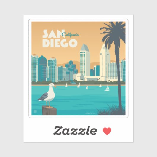 San Diego, Californië Sticker (Vel)