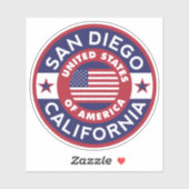 SAN DIEGO, Californië Sticker (Vel)