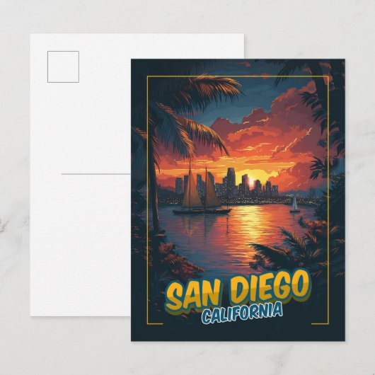 San Diego, Californië -  stijl Briefkaart (Voorkant / Achterkant)