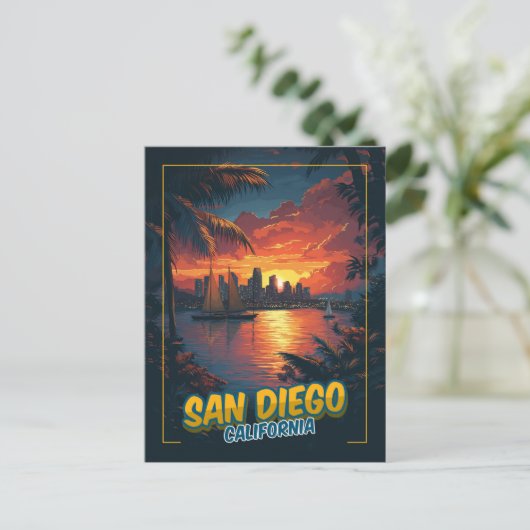 San Diego, Californië -  stijl Briefkaart (Staand voorkant)