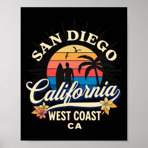 San Diego Californië Strand Surfen Zomer Vakantie  Poster