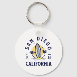 San Diego Californië Strand Surfen Zomer Vakantie Sleutelhanger
