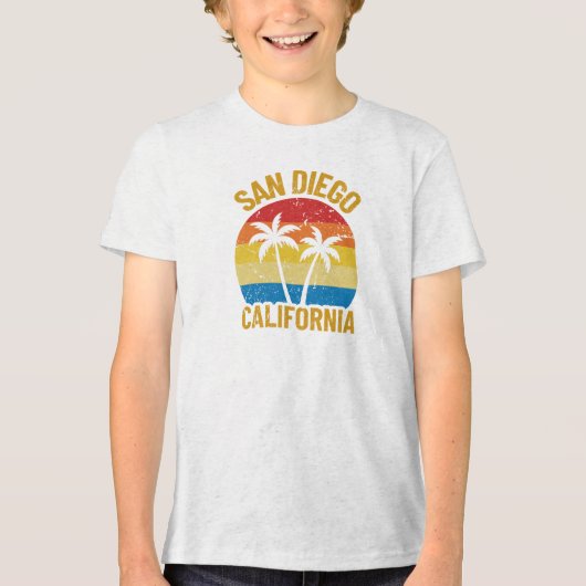 San Diego Californië Tri-Blend Shirt (Voorkant)