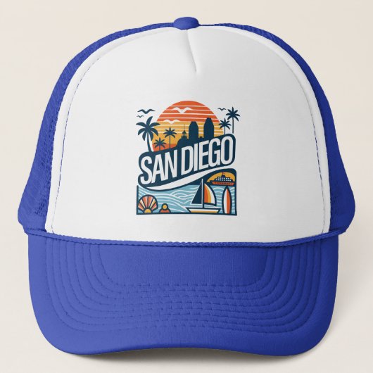 San Diego Californië Trucker Pet (Voorkant)