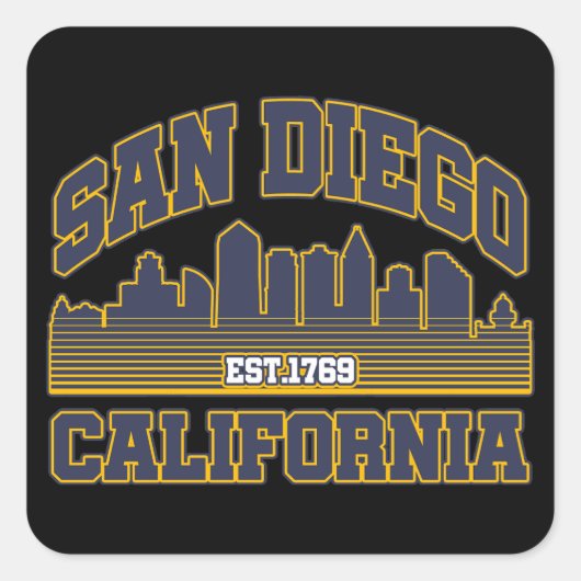 San Diego, Californië Vierkante Sticker (Voorkant)