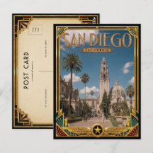 San Diego Californië Vintage Art Deco Gouden Tijdp