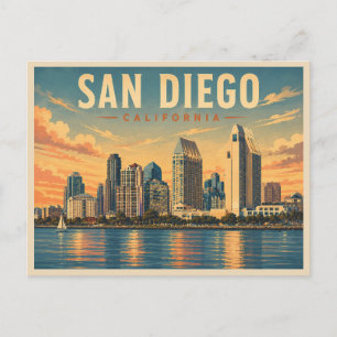 San Diego Californië Vintage Briefkaart