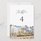 SAN DIEGO Californië Waterverf Tafelnummer Kaart (Voorkant)