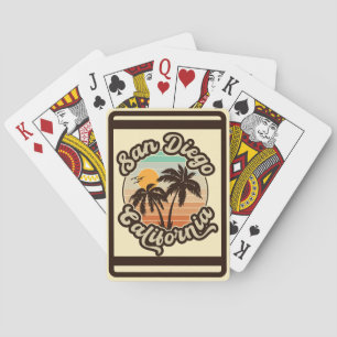 San Diego Californië zonsondergang palmbomen souve Pokerkaarten